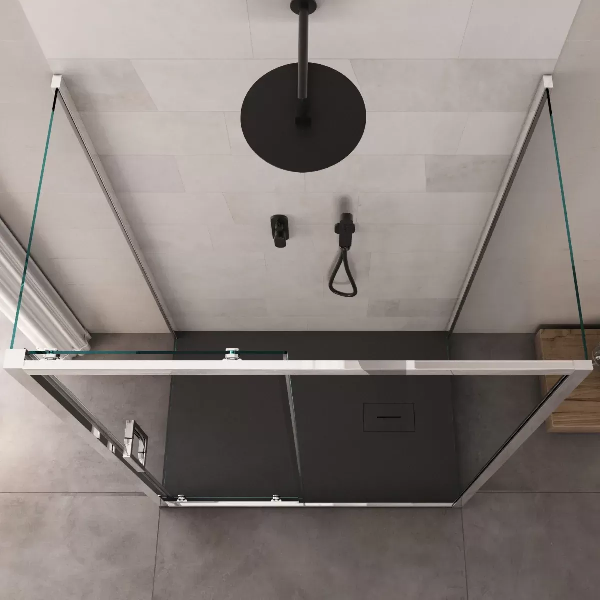 Box Doccia 3 lati scorrevole trasparente 6mm h195cm AMBRA