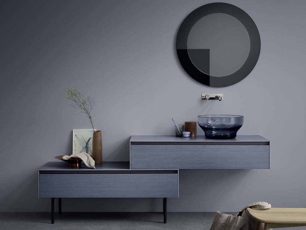 Lavabo in vetro fumè